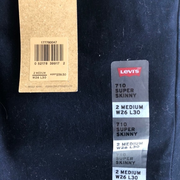 NWT Levi 710 Super Skinny Jeans - Picture 6 of 6